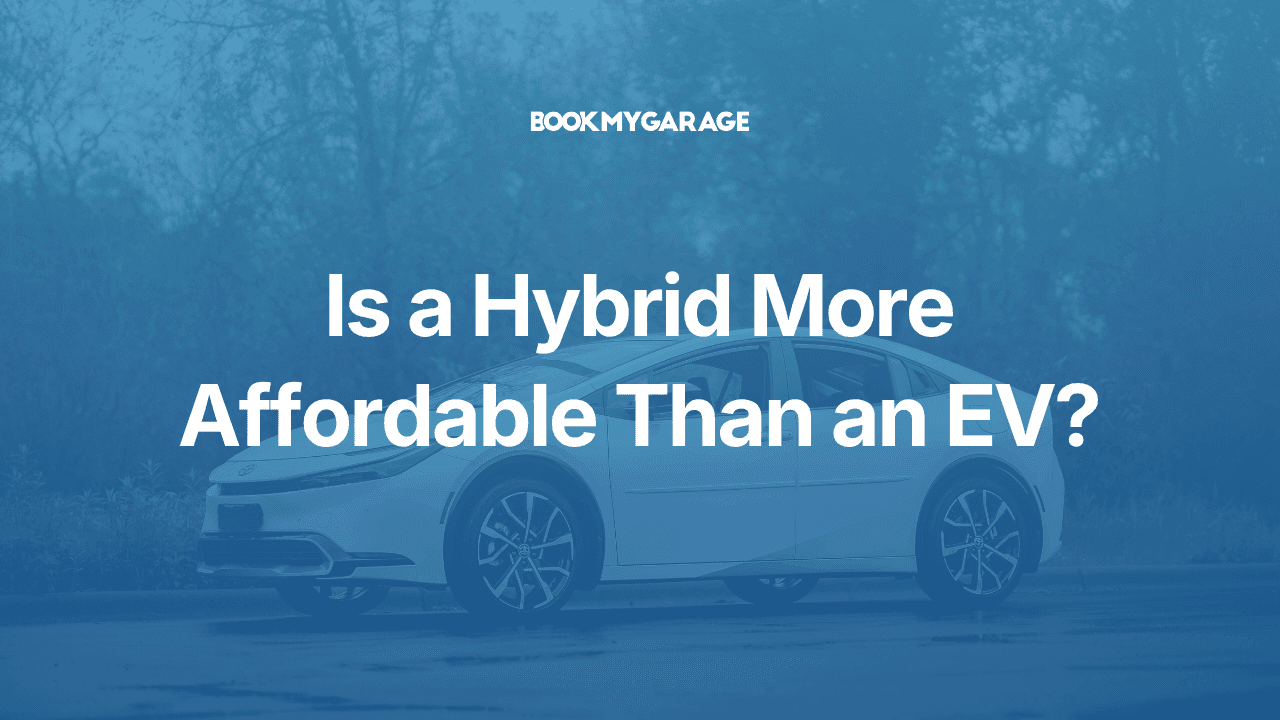 Hybrid car parked outside with article title overlayed