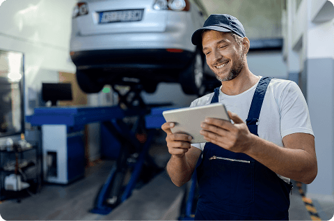 Man holding ipad