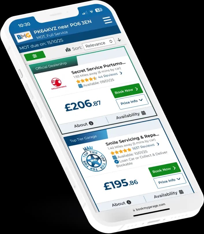 iPhone displaying comparision results